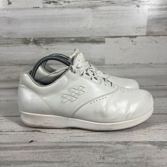 SAS Free Time Womens Shoes Bone Leather Walking Sneakers White‎ Size 8.5 US - Picture 1 of 8